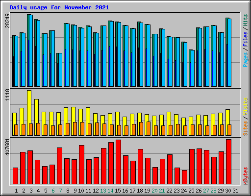 Daily usage for November 2021