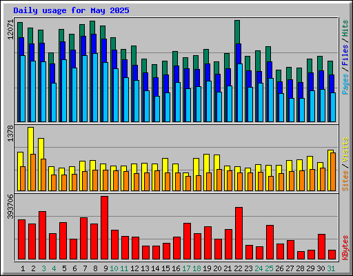 Daily usage for May 2025