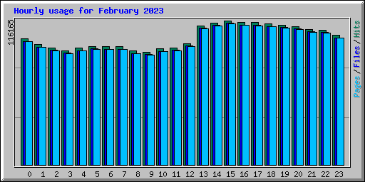 Hourly usage for February 2023