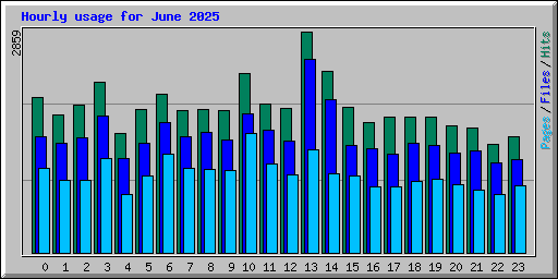 Hourly usage for June 2025