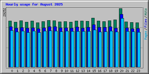 Hourly usage for August 2025